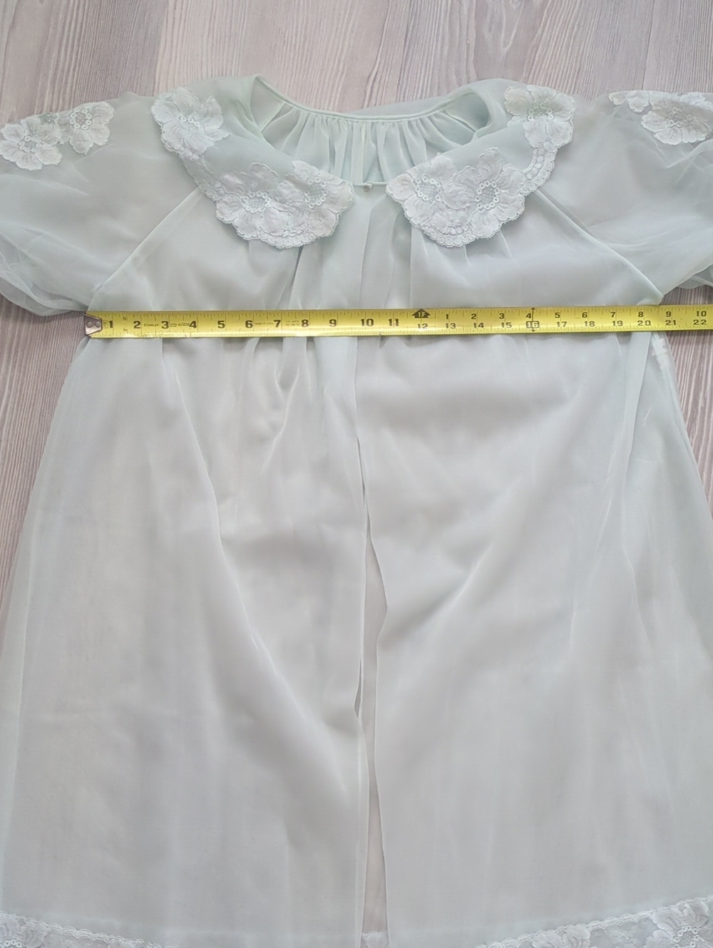 Vintage Vanity Fair & Shadowline Sheer Peignoir Robe Set Pink Blue Lace SP - Picture 16 of 16